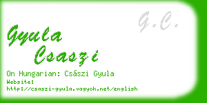 gyula csaszi business card